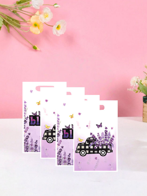 Party Games At Wedding - Sacs cadeaux violets avec motifs floraux