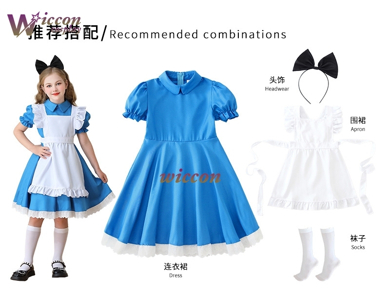 Party Games Alice In Wonderland - Enfants filles bleu Alice au pays