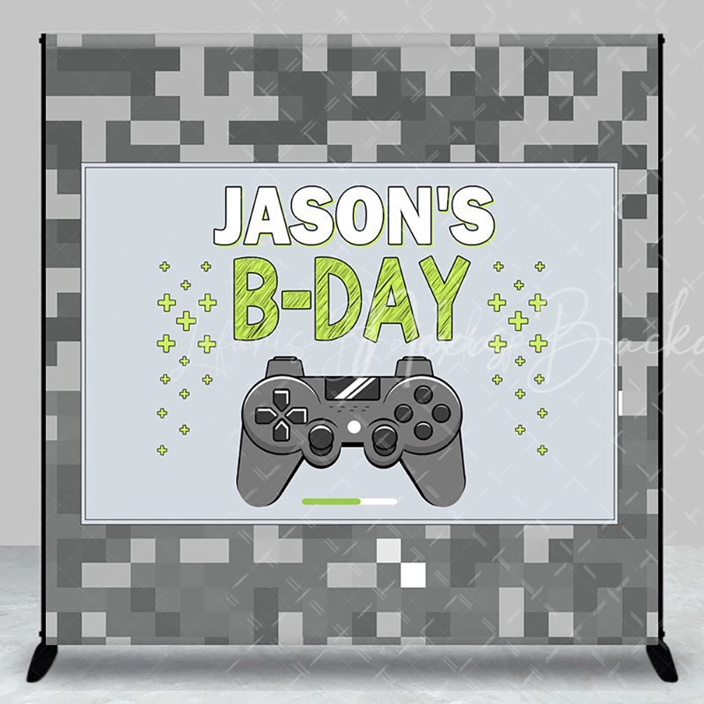 Party Games Name - Gris Pixel jeux nuit nom personnalisé