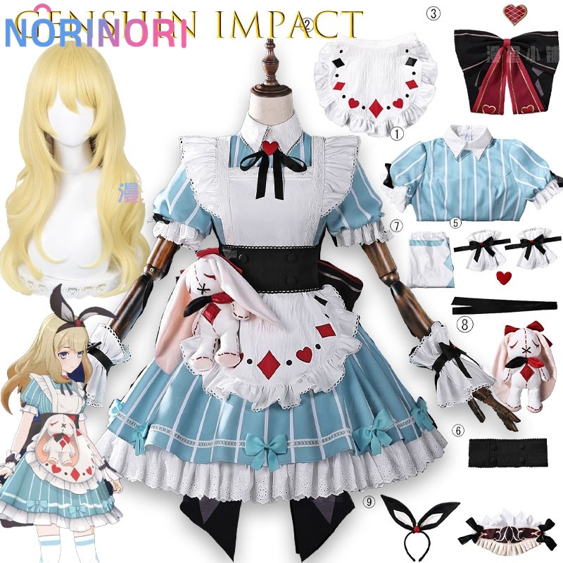 Costume de cosplay Alice Gensh - Party Games Alice In Wonderland avis et prix