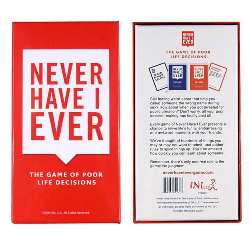 Boîte de jeu de société d'exte - Party Games Never Have I Ever avis et prix