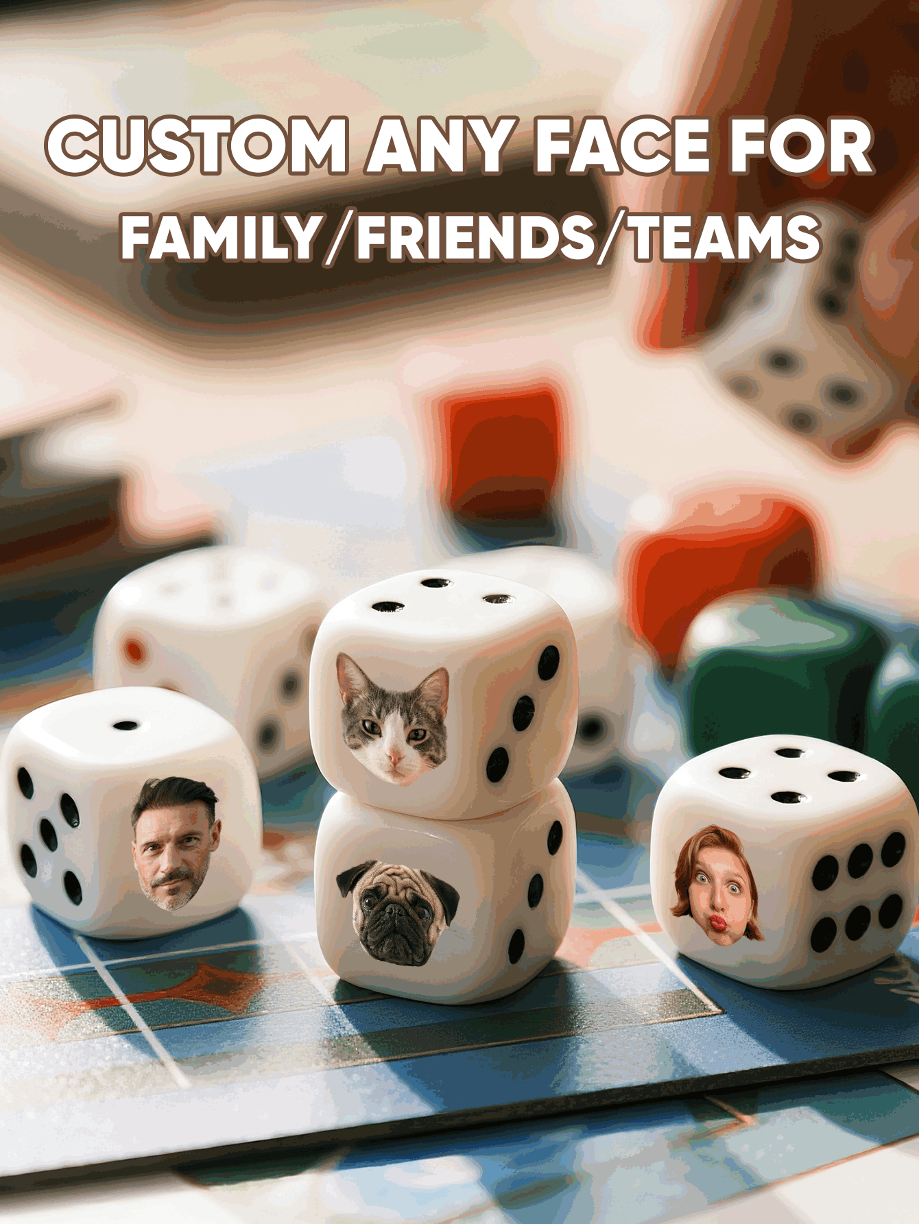 Dés à visage personnalisé, dés - Party Games Christmas avis et prix